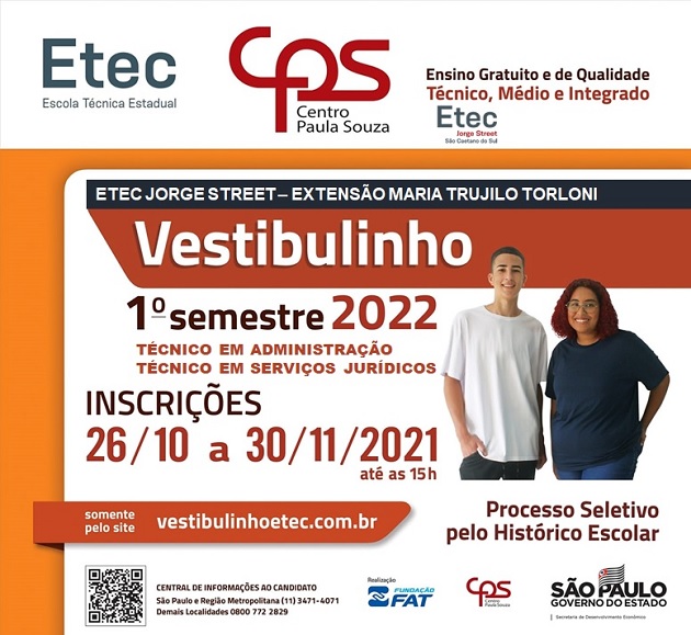 INSCRIÇÕES ABERTAS Inscreva-se já! De 26/10 até as 15h do dia 30